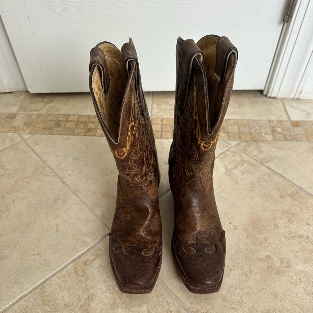 Brown Leather Western Boots